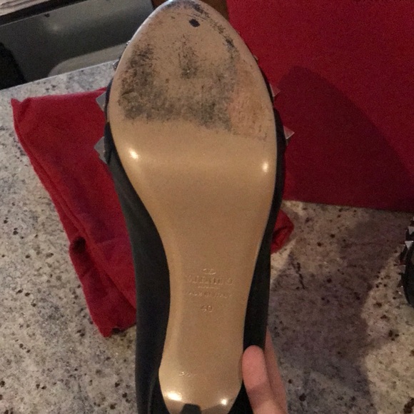 Valentino spikes pumps open toe black leather sz40 - Picture 2 of 8